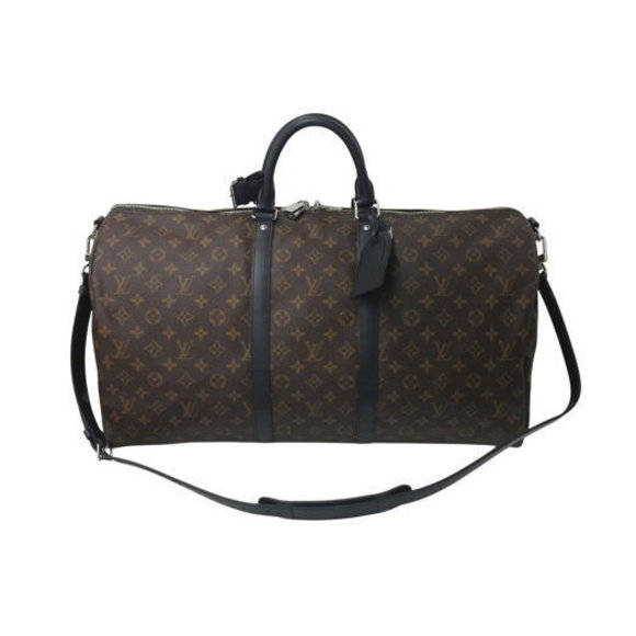 Louis Vuitton Keepall Bandouliere Boston Bag Monogram Macassar Black - Picture 1 of 9